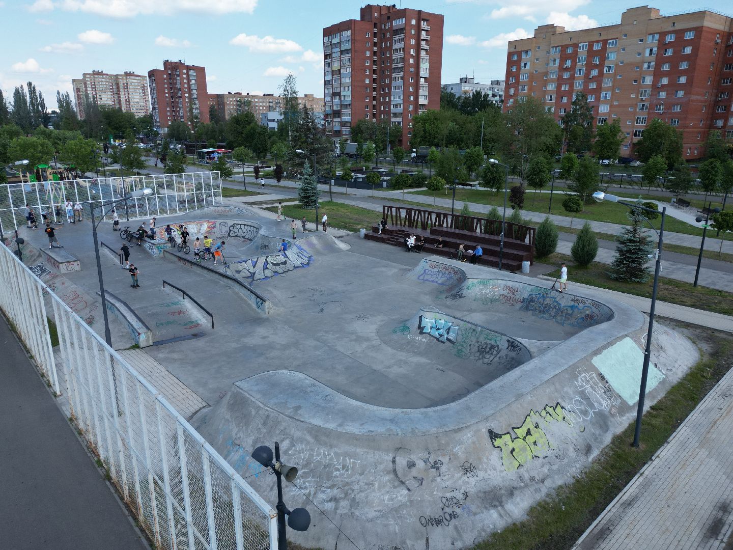 видео с коптера, орехово зуево, парк, благоустройство,