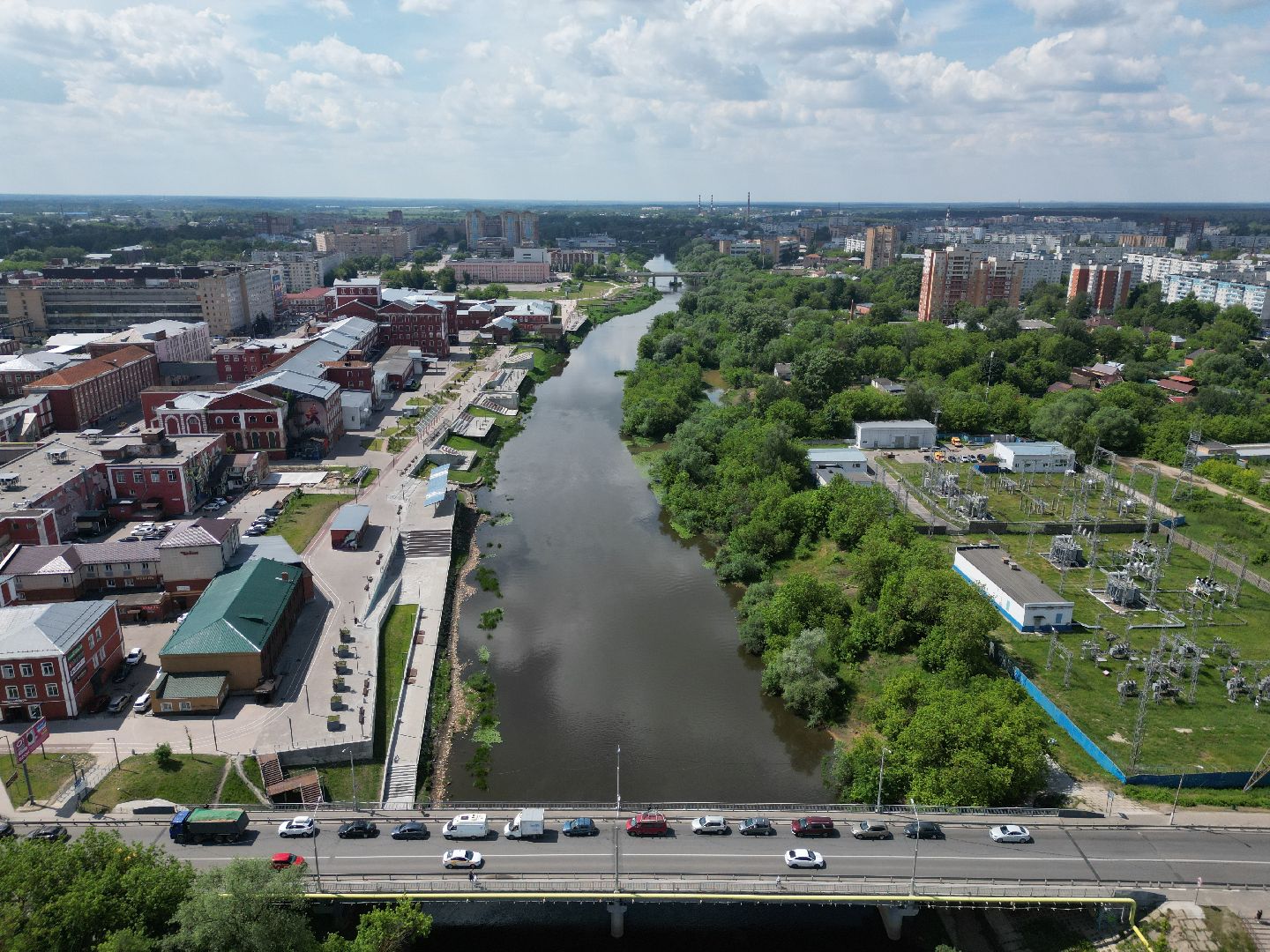 видео с коптера, орехово зуево, набережная, благоустройство,