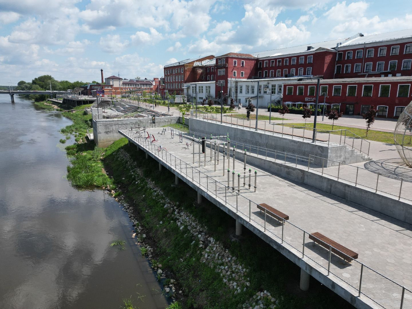 видео с коптера, орехово зуево, набережная, благоустройство,