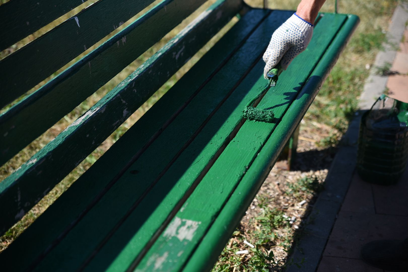 Бронницы, Благоустройство, Покраска лавочек, МБУ Благоустройство,