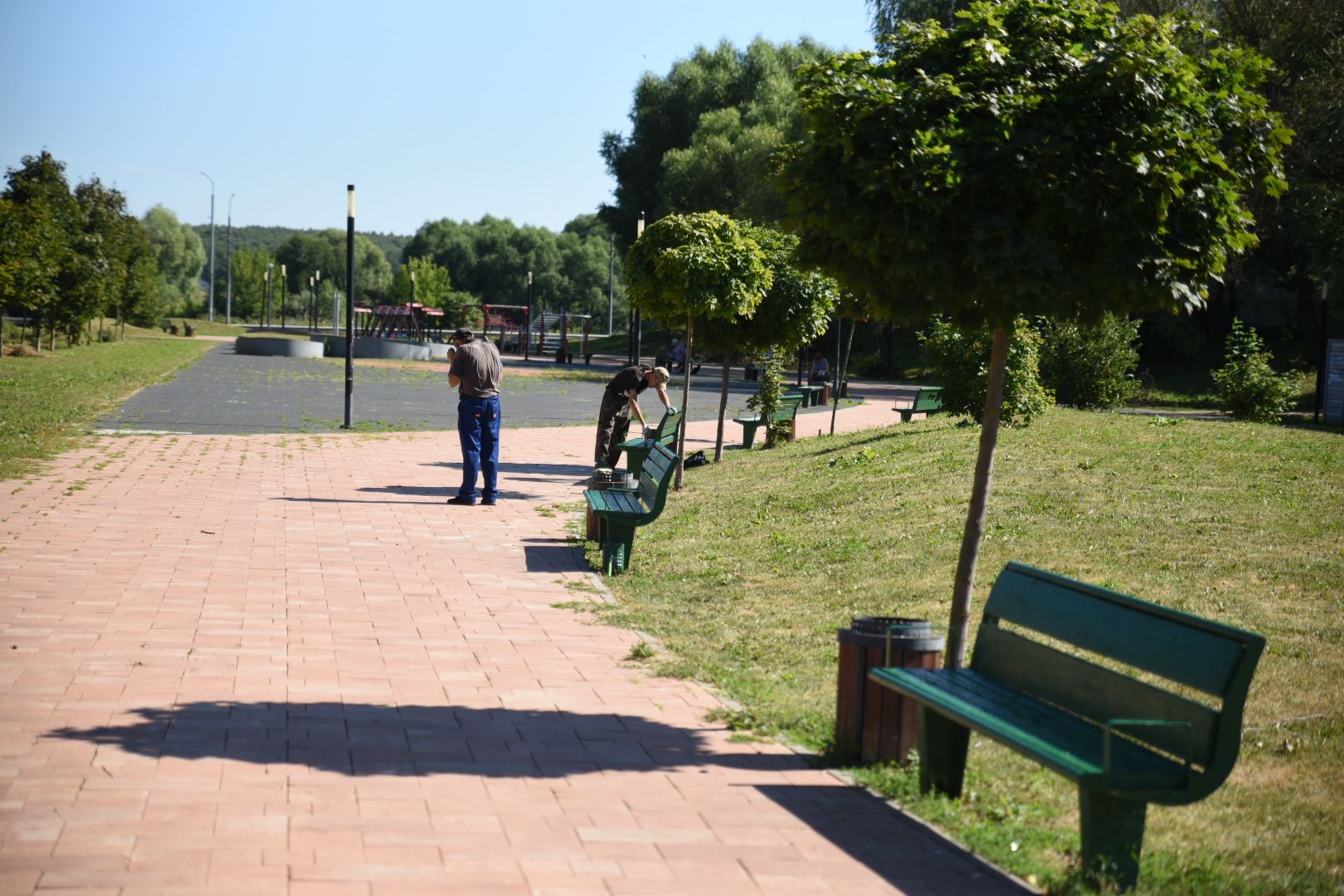 Бронницы, Благоустройство, Покраска лавочек, МБУ Благоустройство,
