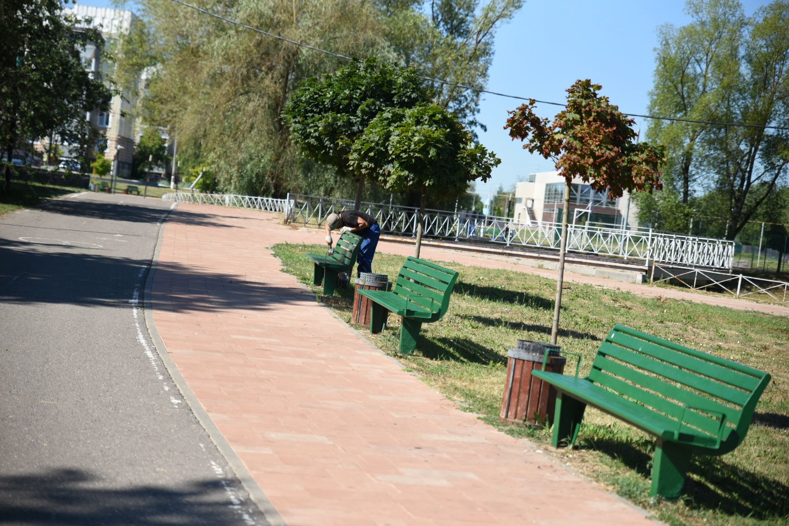 Бронницы, Благоустройство, Покраска лавочек, МБУ Благоустройство,