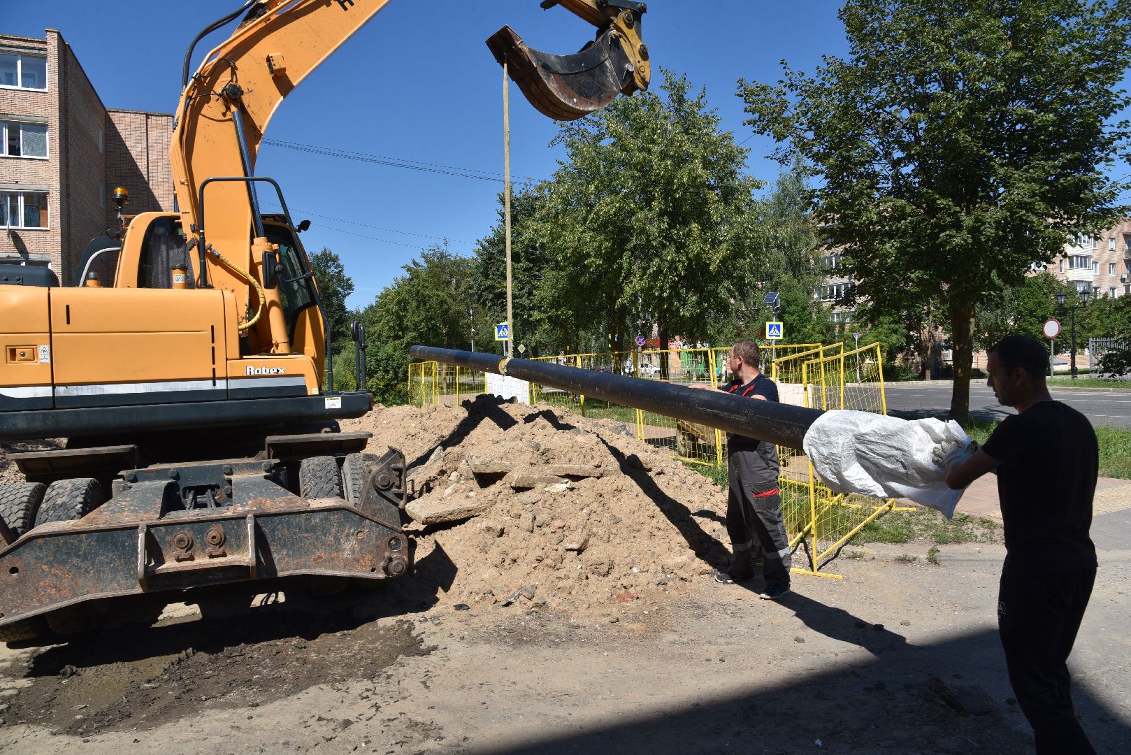 лотошино, благоустройство, жкх, теплосети, теплотрасса, замена теплотрассы, замена труб, коммунальная инфраструктура,