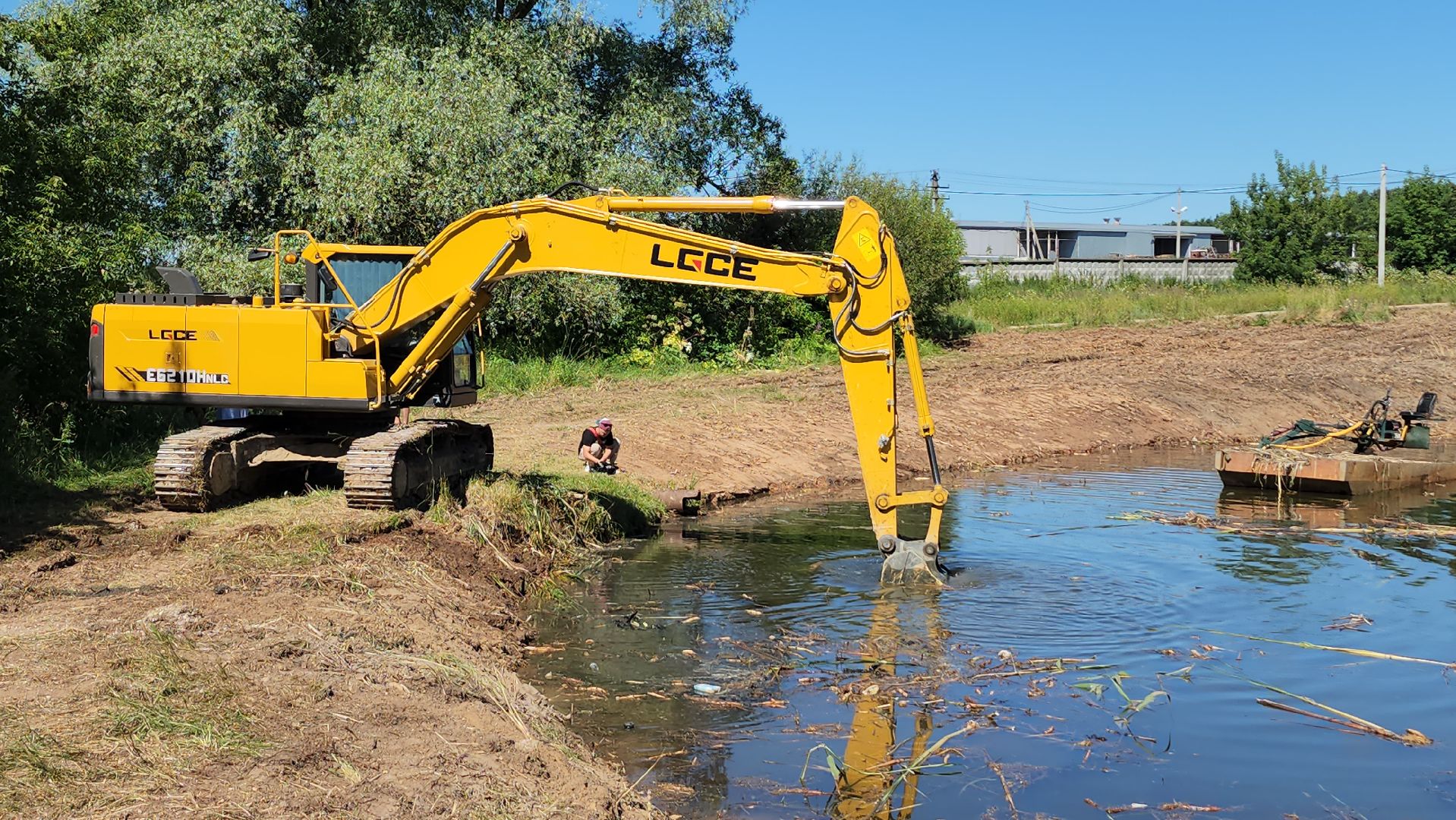 серпухов, поселок мирный, расчистка пруда, экология,