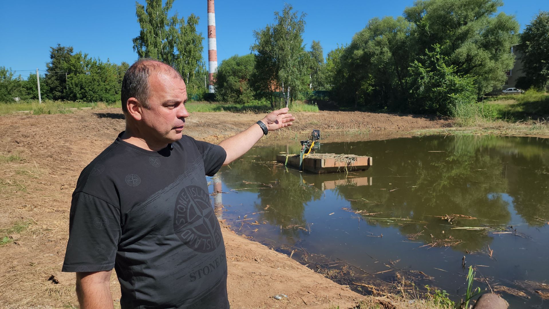 серпухов, поселок мирный, расчистка пруда, экология,