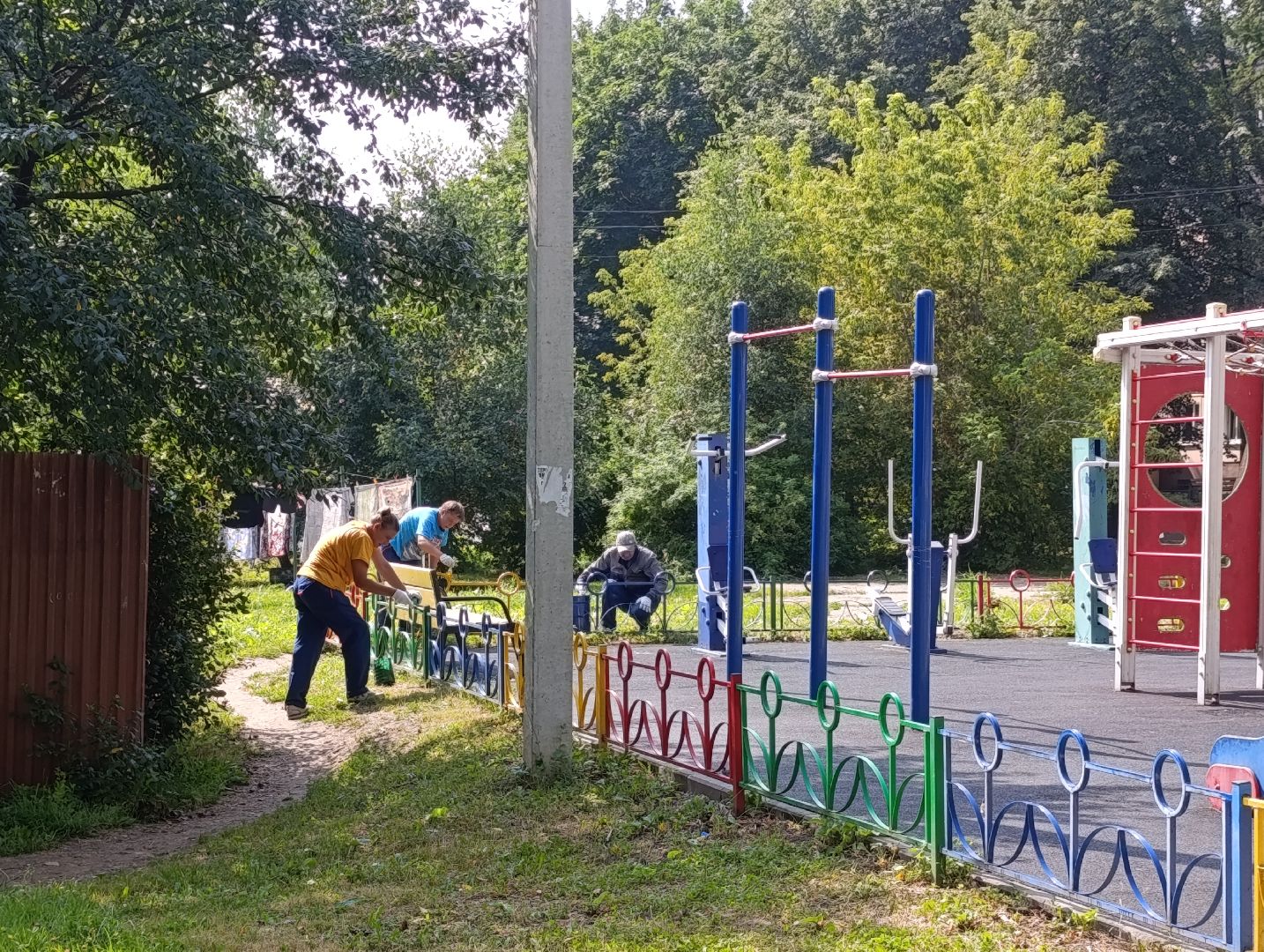 Бронницы, МБУ Благоустройство, Покраска детских игровых площадок, благоустройство 2024,