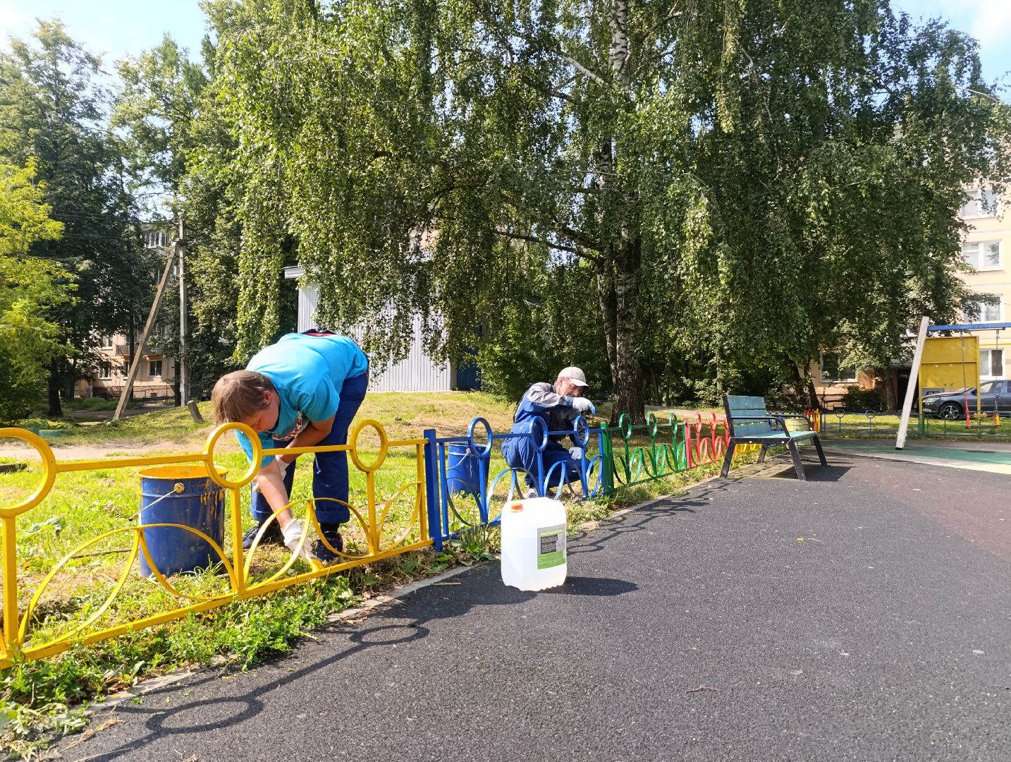 Бронницы, МБУ Благоустройство, Покраска детских игровых площадок, благоустройство 2024,