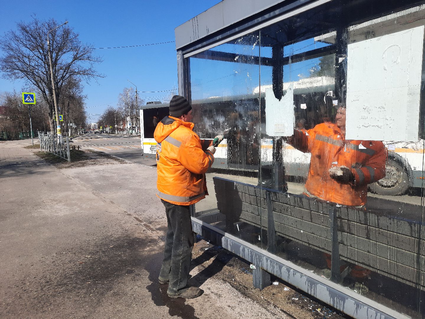 Шатура, перемены, мытьё остановок