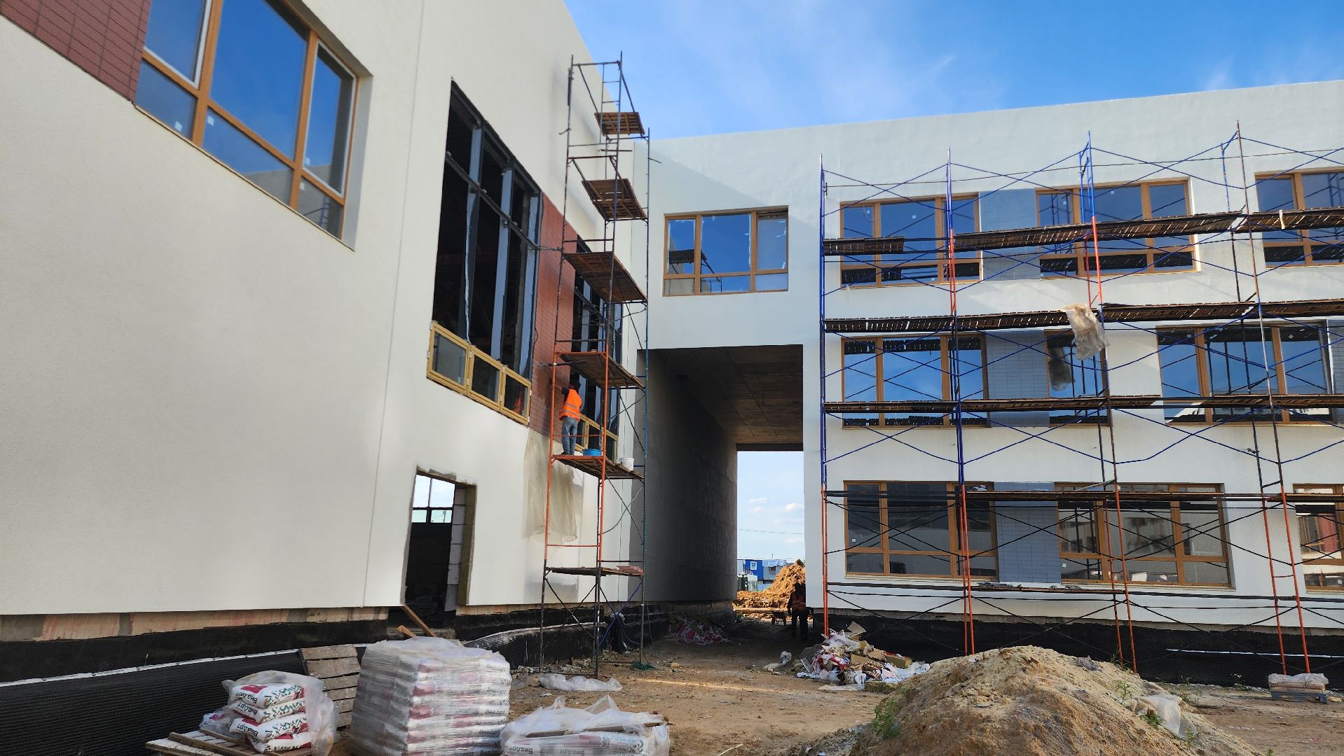 Новая школа, Прибрежный парк, Строительство, Домодедово,