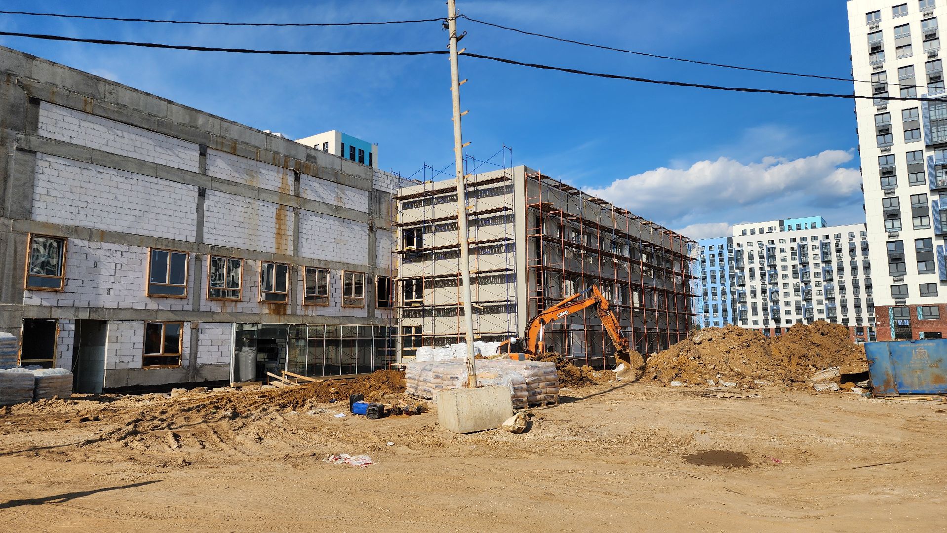 Новая школа, Прибрежный парк, Строительство, Домодедово,