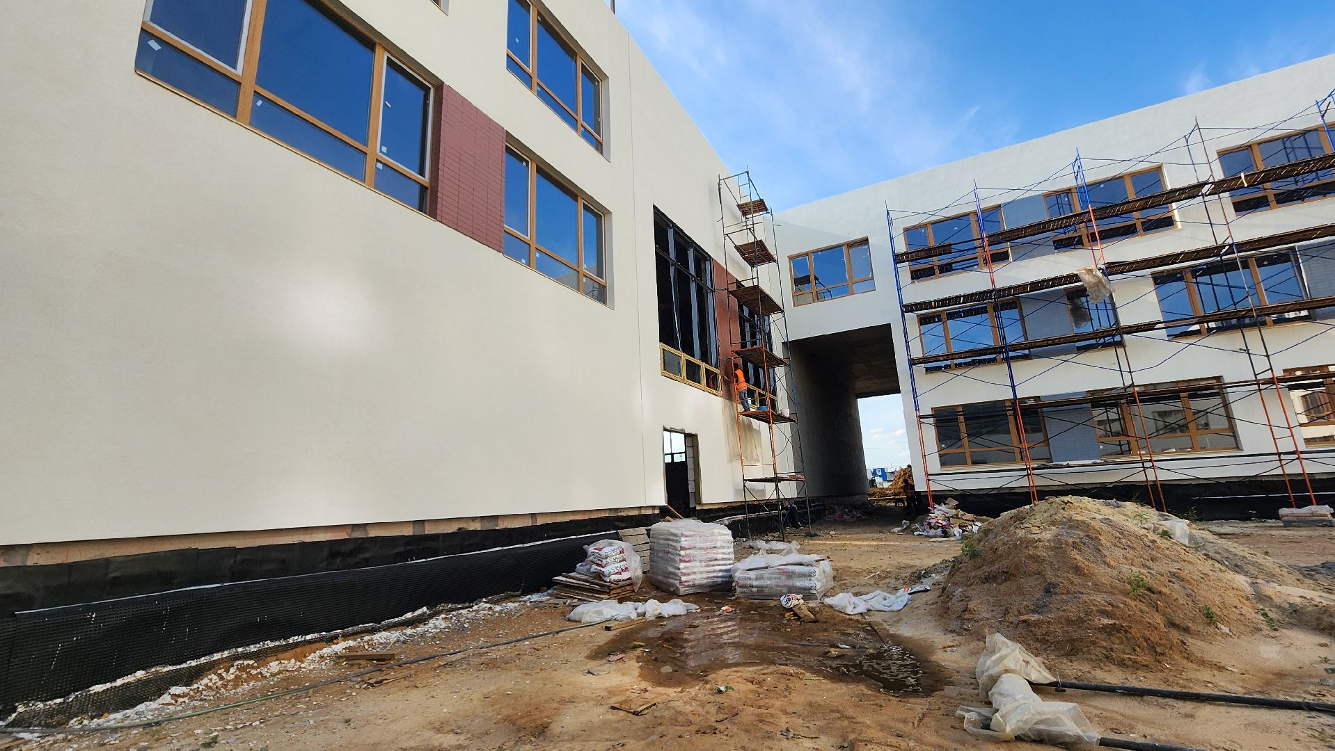 Новая школа, Прибрежный парк, Строительство, Домодедово,