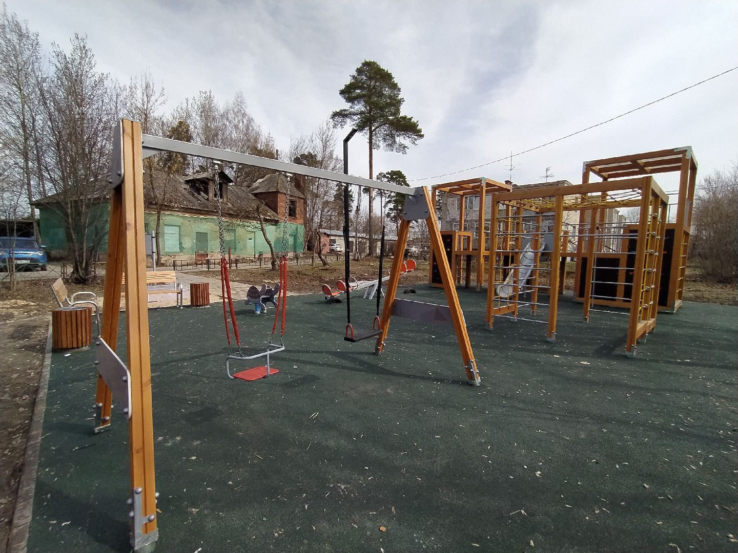 Благоустройство, площадка, песочница, качели