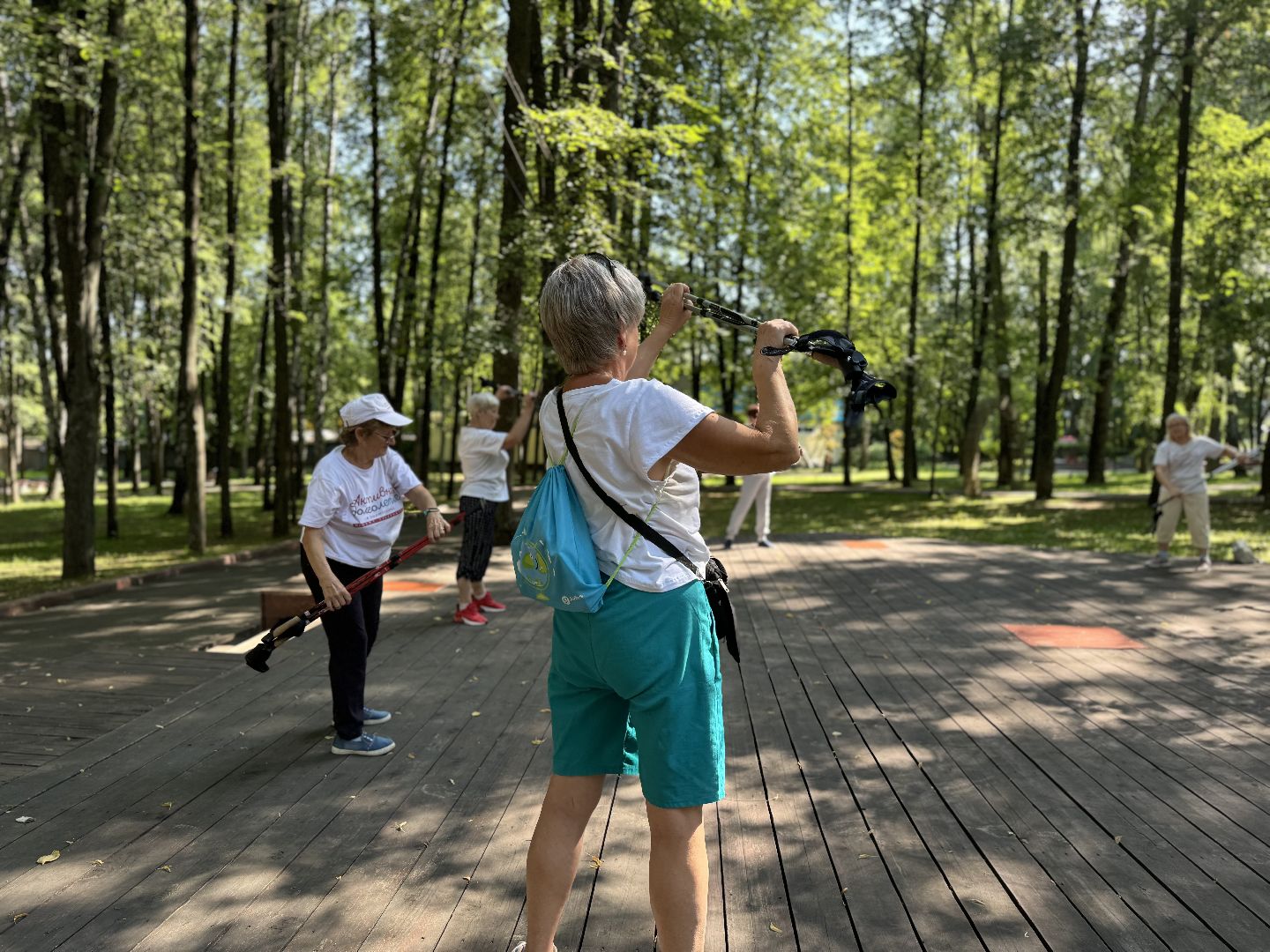 активное долголетие, скандинавская ходьба, центральный парк видного, спорт в ленинском округе, ленинский городской округ,