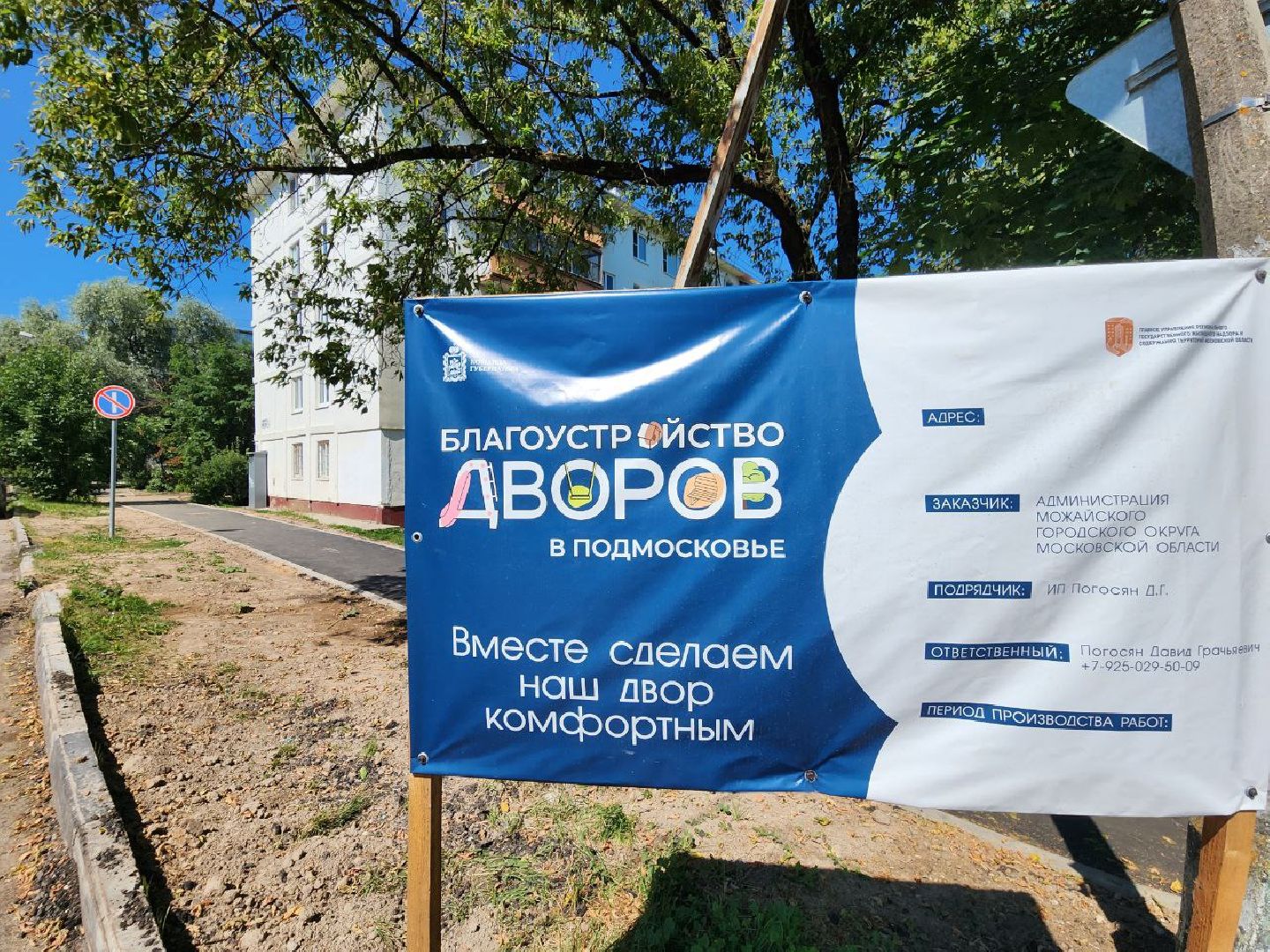 можайск, можайский городской округ, подмосковье, дворовые территории, дворы, благоустройство дворов, формирование комфортной городской среды, нацпроект, президентский проект,