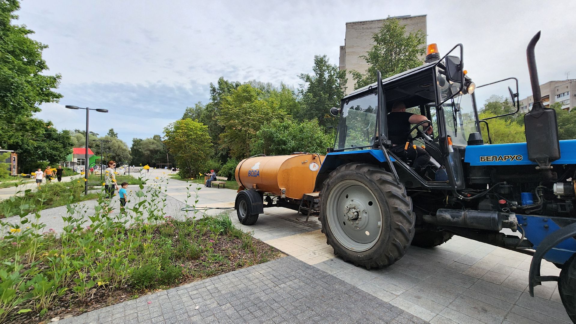 благоустройство, протвино, полив, аномальная жара, комбинат благоустройства,