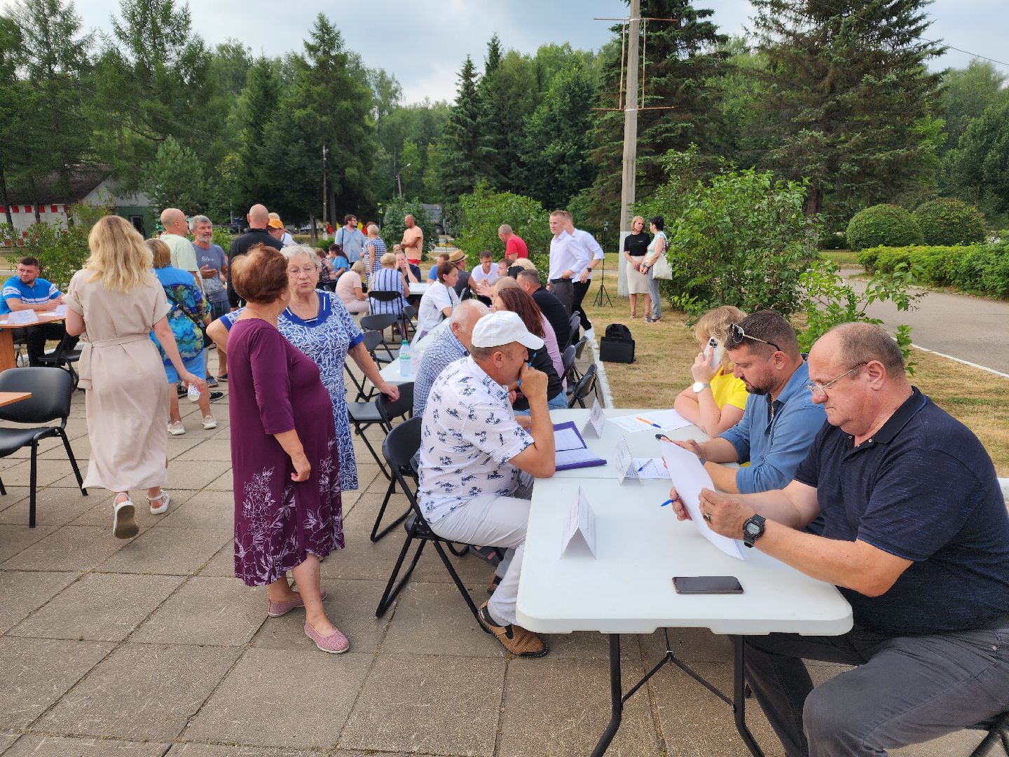 Чехов, село Дубна, выездная администрация, очистка пруда, окос травы, опиловка деревьев,