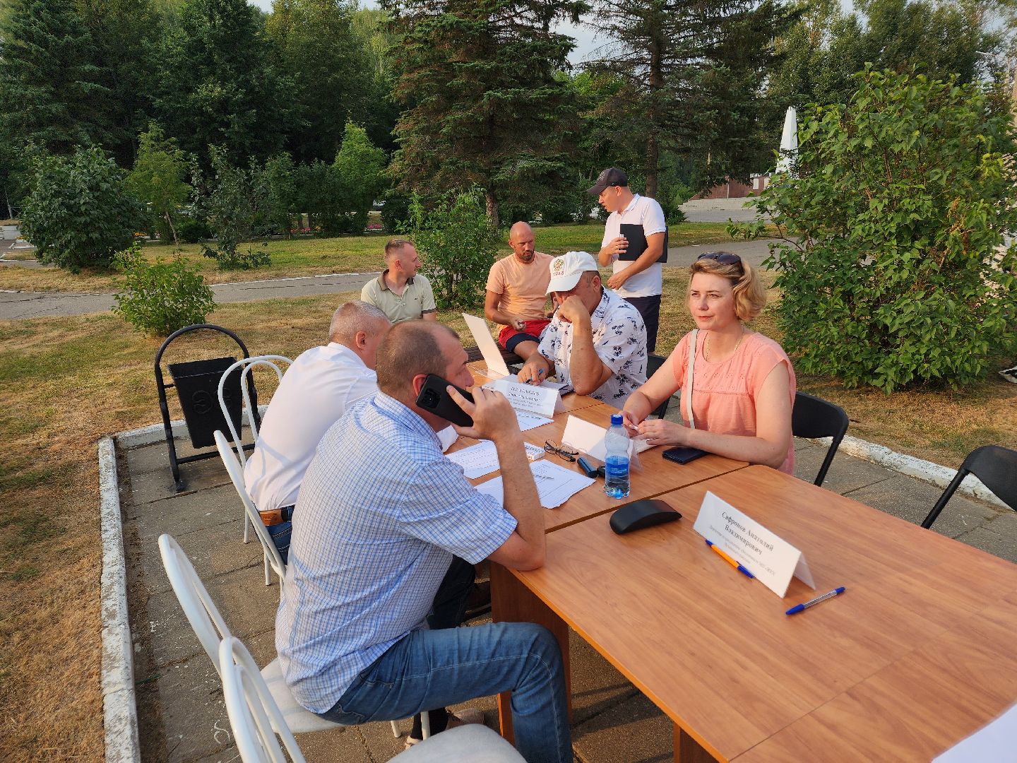 Чехов, село Дубна, выездная администрация, очистка пруда, окос травы, опиловка деревьев,