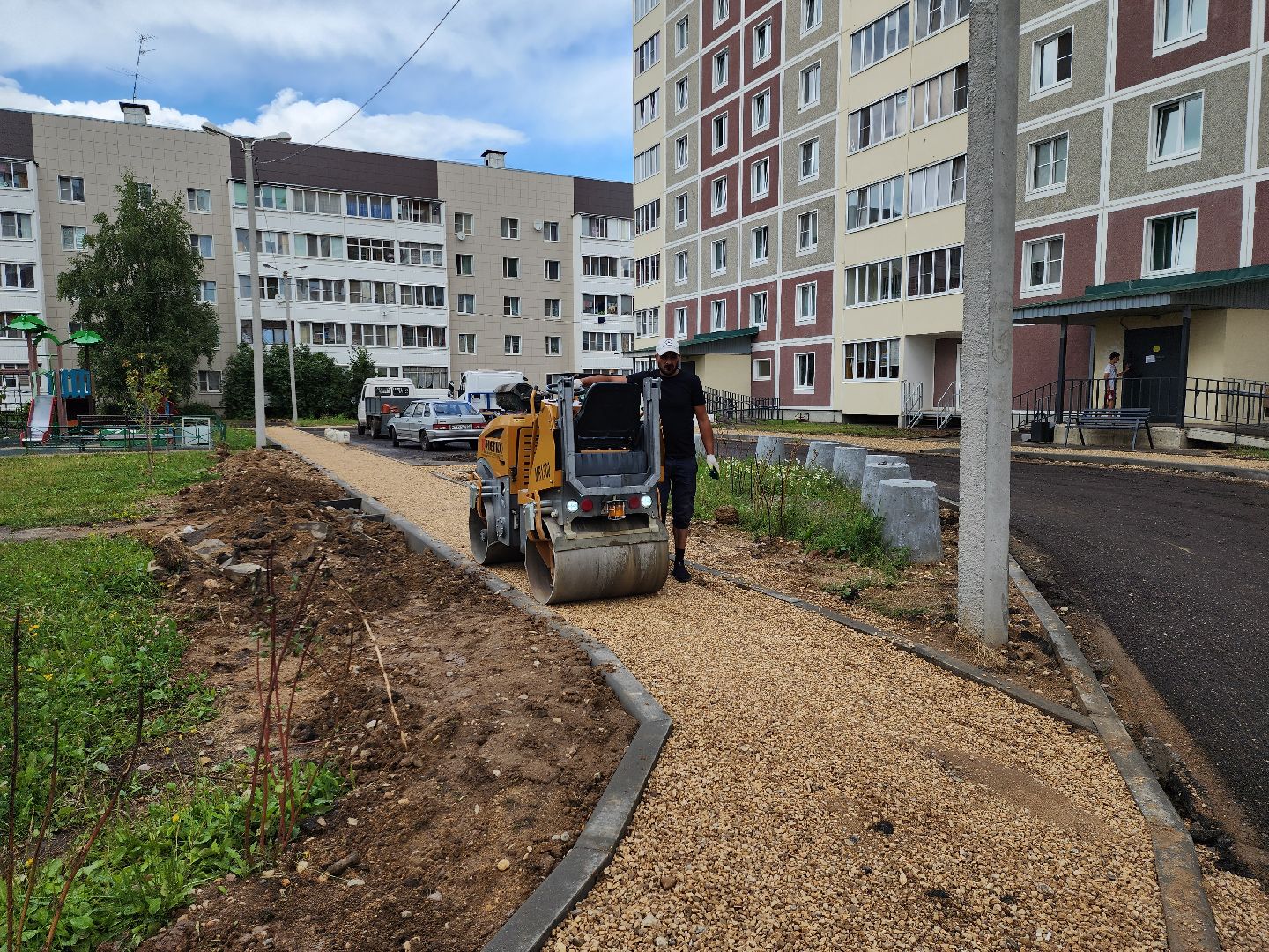 благоустройство, благоустройство двора, руза, дорожные работы, рузский городской округ, московская область, подмосковье,