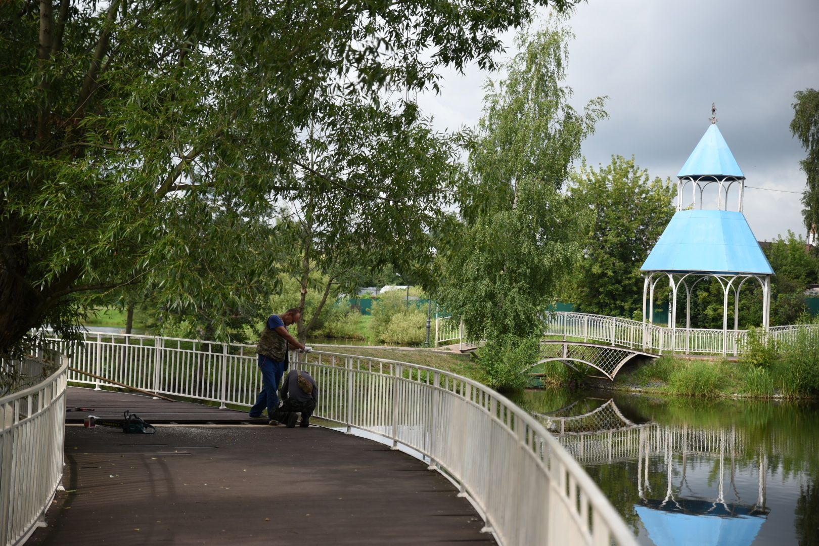 Бронницы, Благоустройство, Ремонт моста, Ремонт моста на Кожурновском пруду,