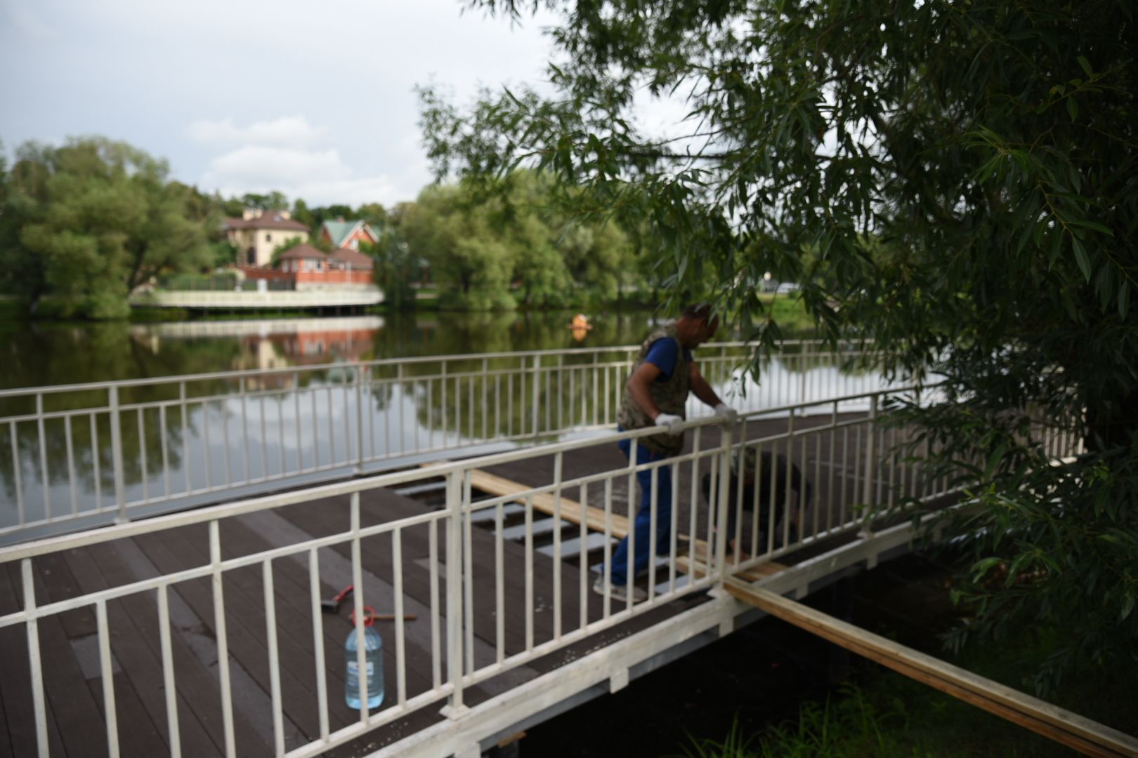 Бронницы, Благоустройство, Ремонт моста, Ремонт моста на Кожурновском пруду,