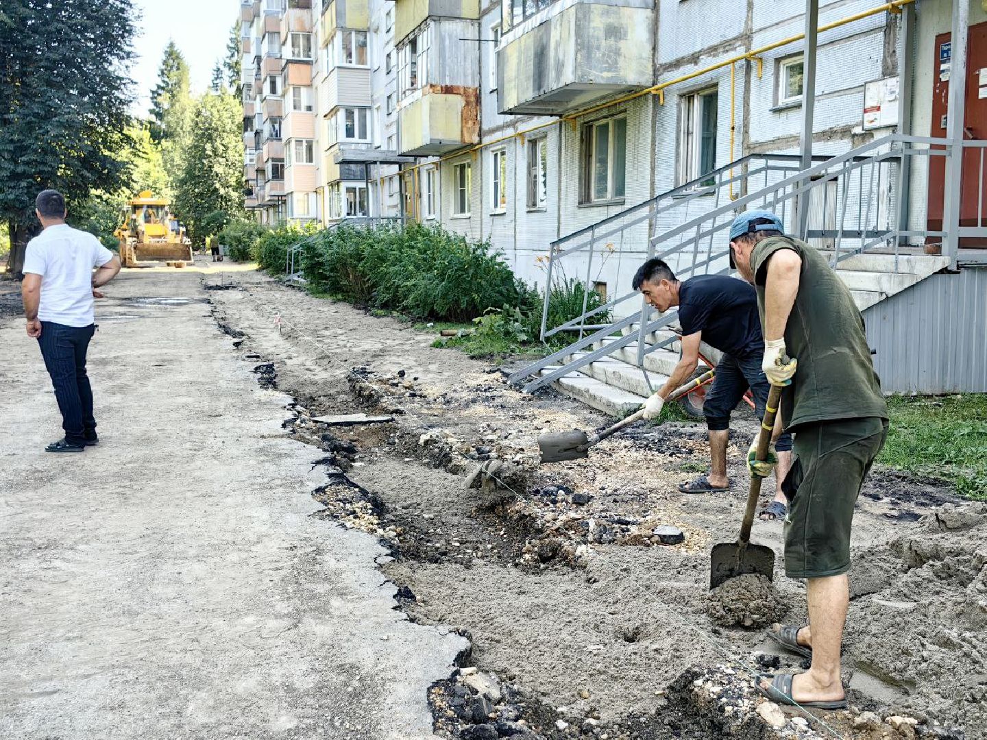 благоустройство, дворы, бордюр, тротуар, парковка, щёлково,