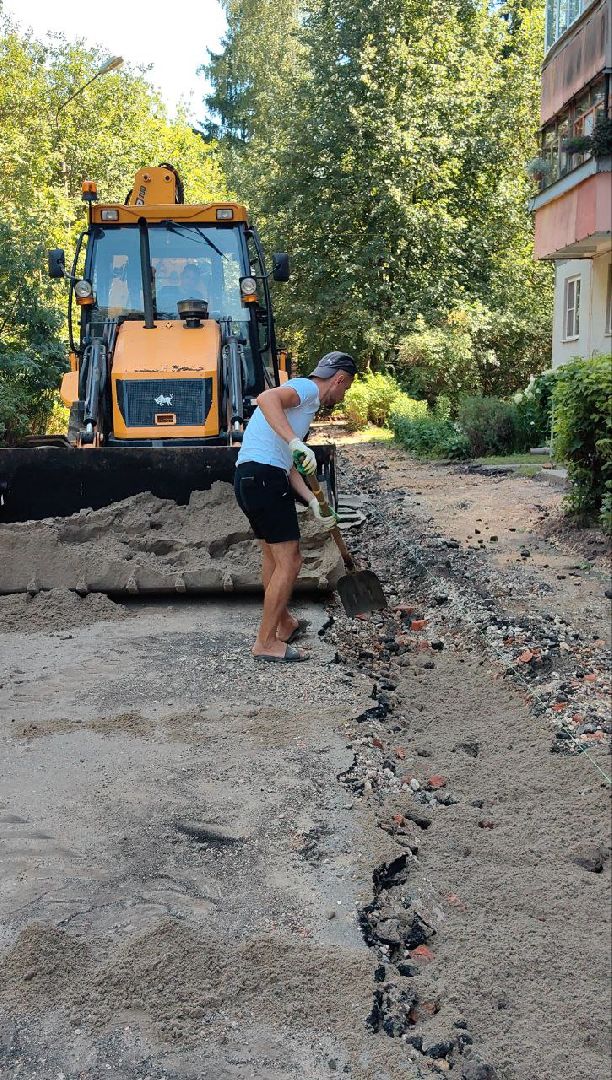 благоустройство, дворы, бордюр, тротуар, парковка, щёлково,