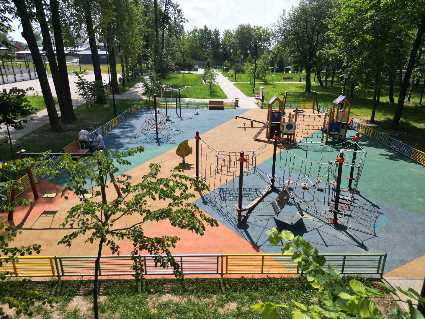 видео с коптера, лобня, парк, благоустройство,