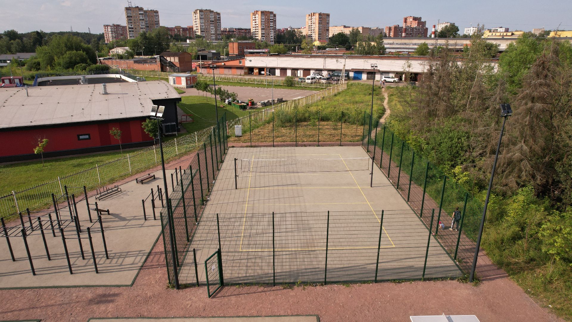 видео с коптера, парк, лобня,