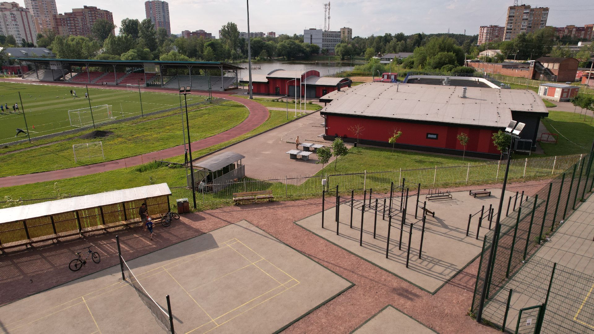 видео с коптера, парк, лобня,
