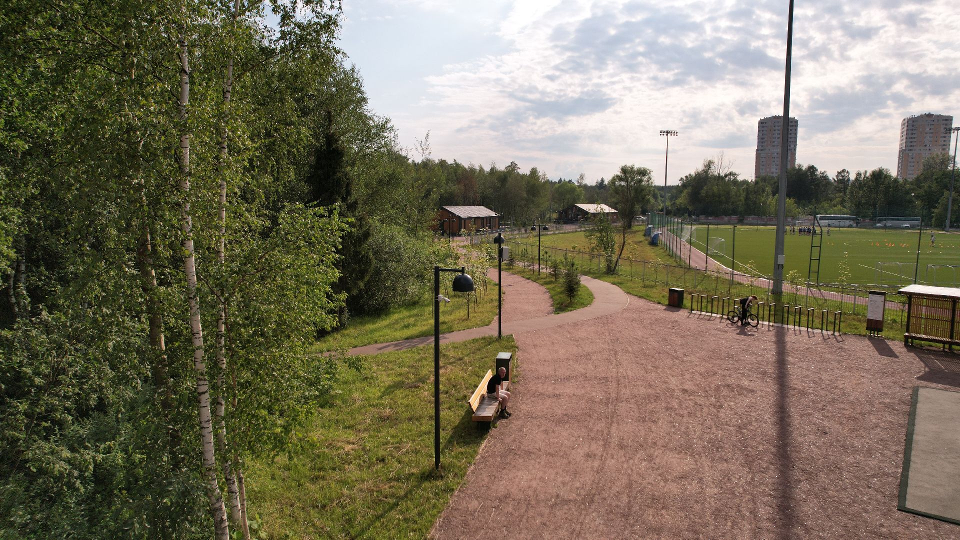 видео с коптера, парк, лобня,