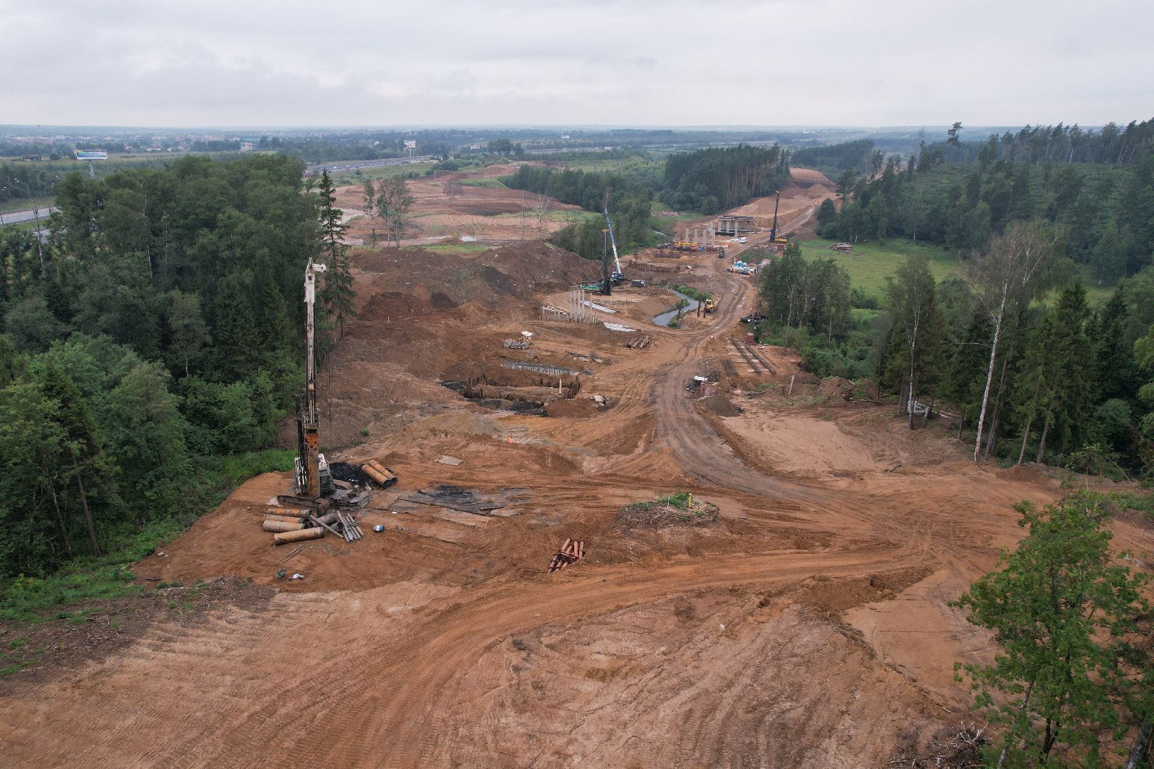 видео с коптера, дорога, истра, развязка,