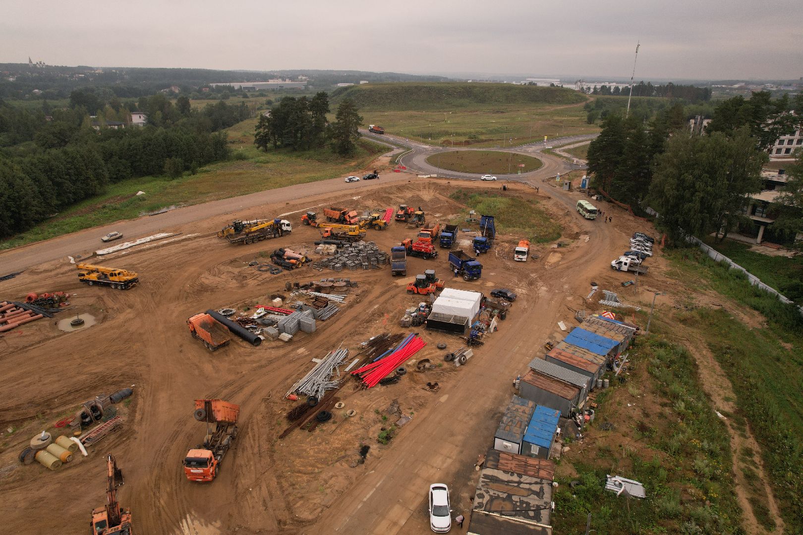 видео с коптера, дорога, истра, развязка,