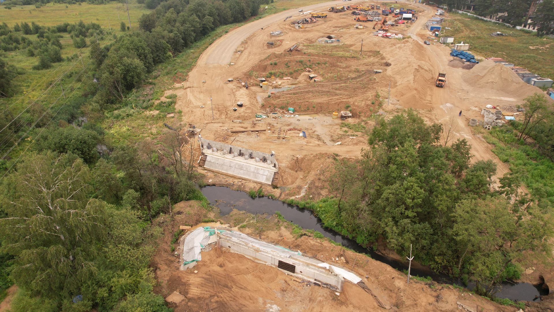 видео с коптера, дорога, истра, развязка,