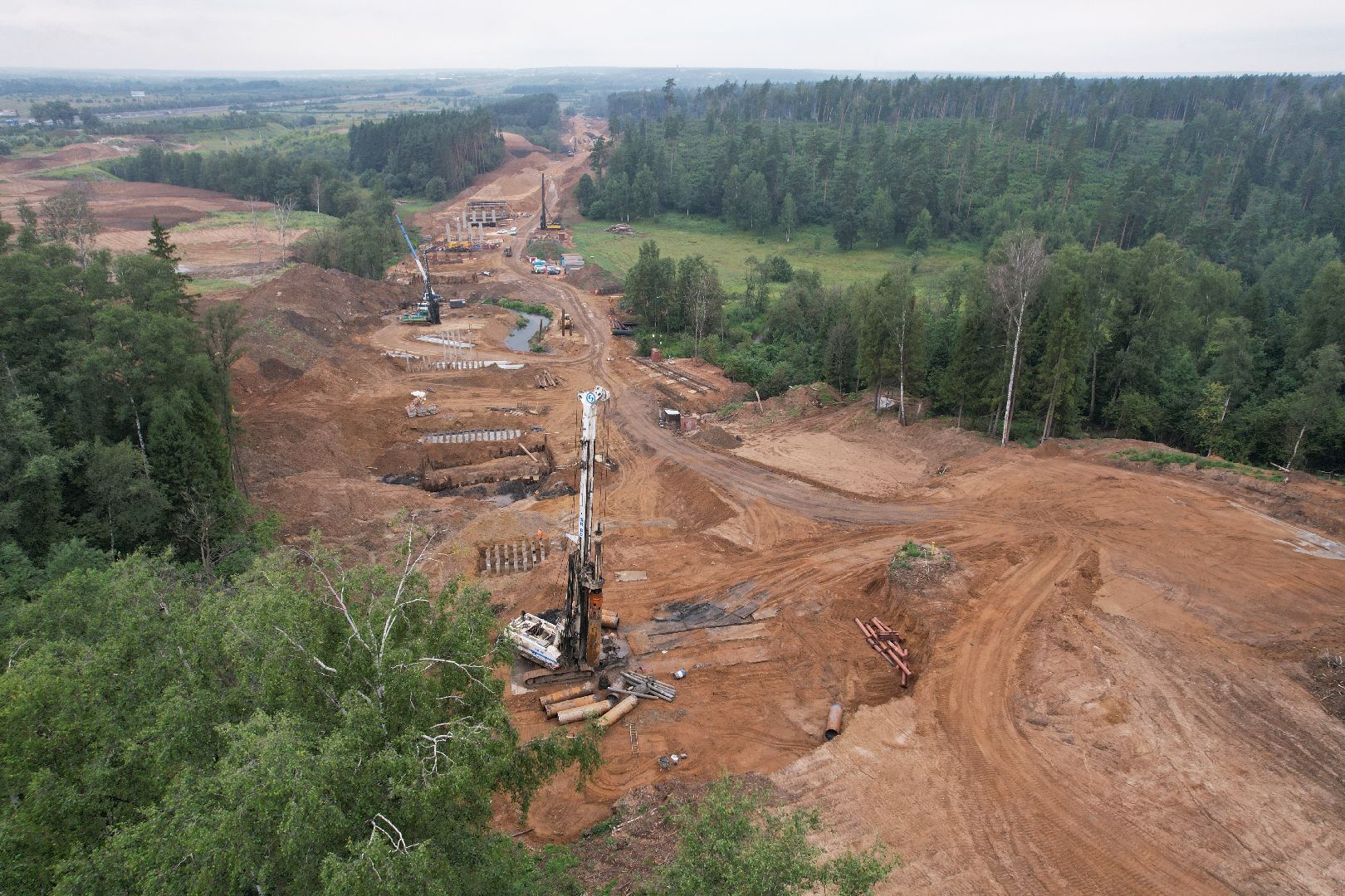 видео с коптера, дорога, истра, развязка,