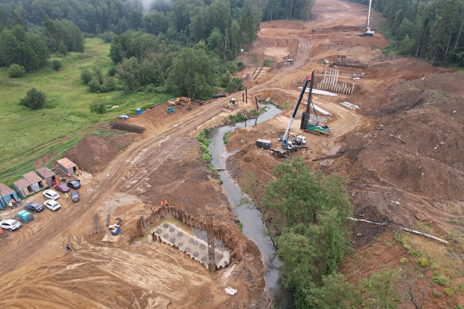 видео с коптера, дорога, истра, развязка,