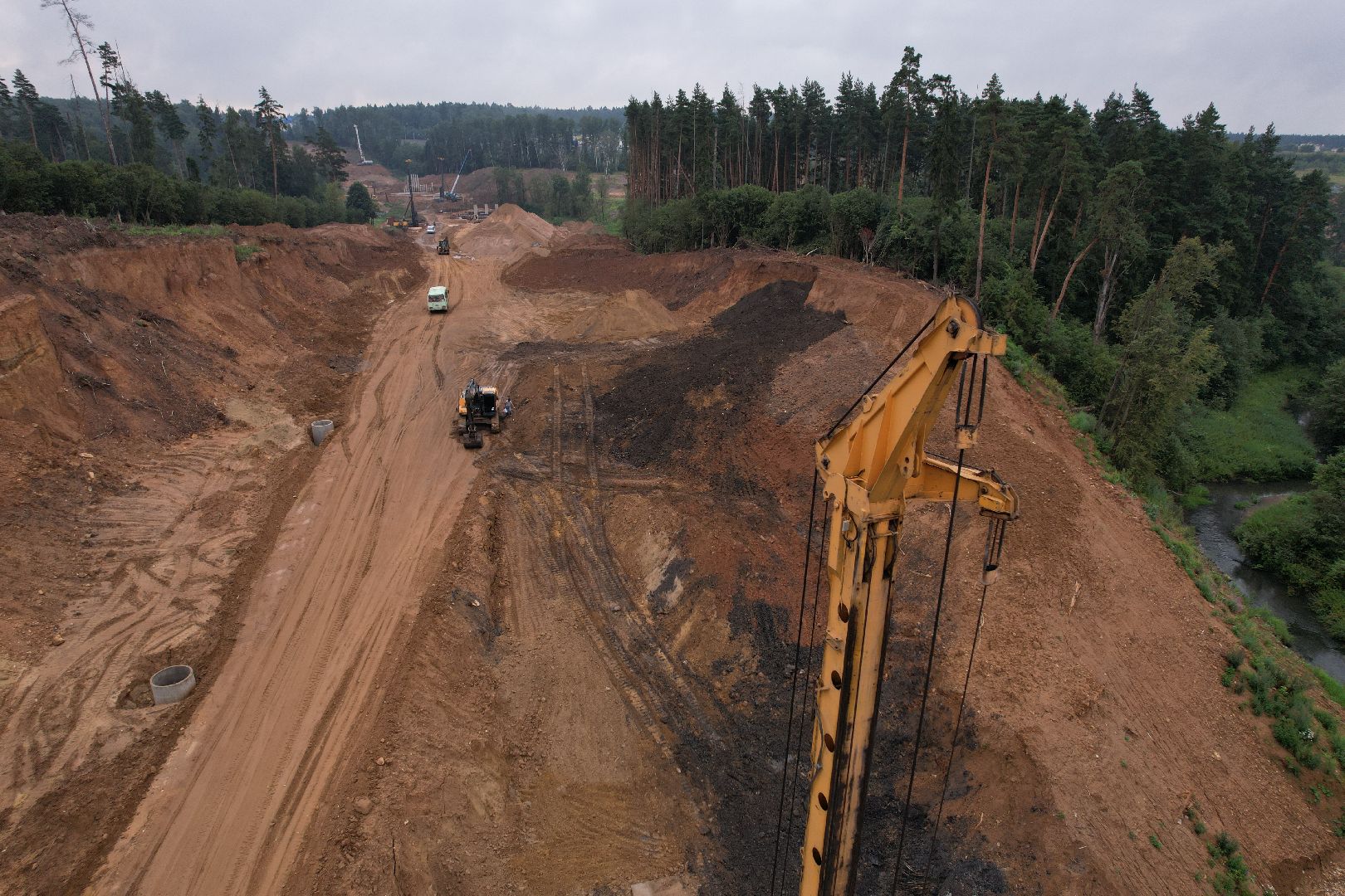 видео с коптера, дорога, истра, развязка,