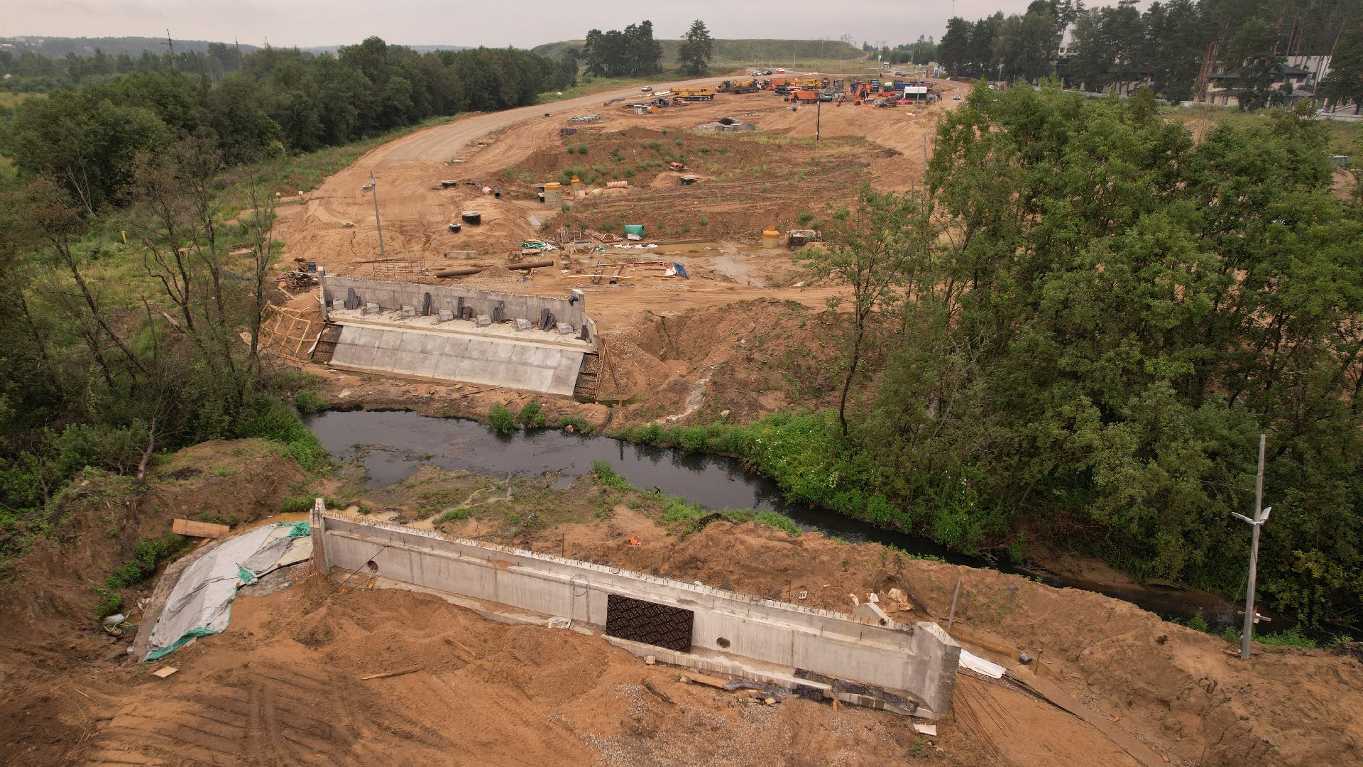 видео с коптера, дорога, истра, развязка,
