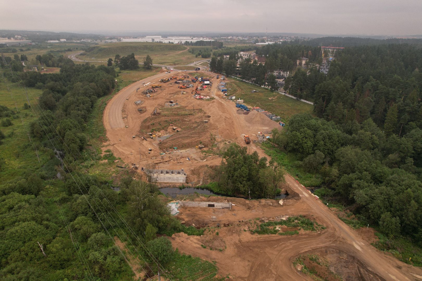 видео с коптера, дорога, истра, развязка,