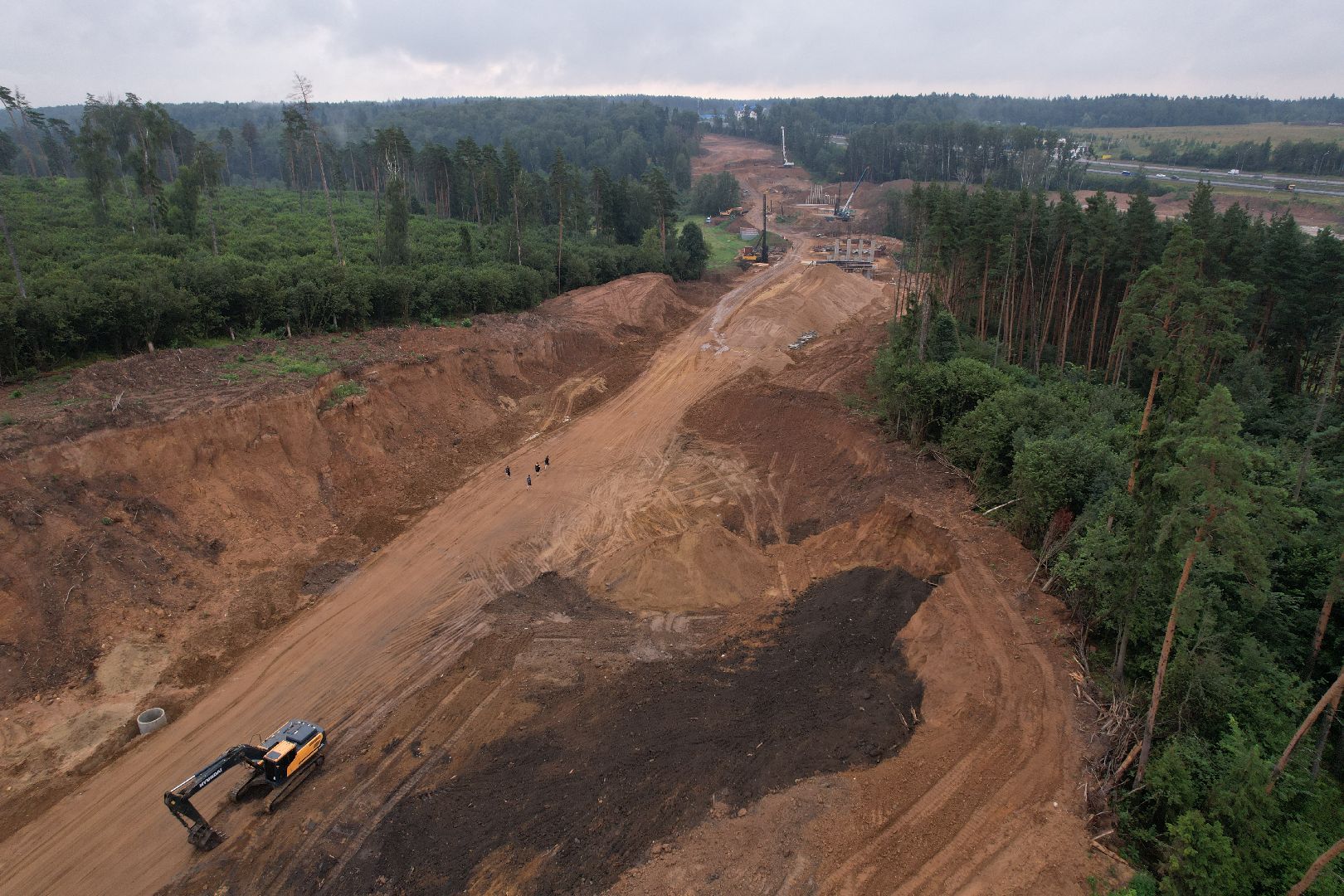 видео с коптера, дорога, истра, развязка,