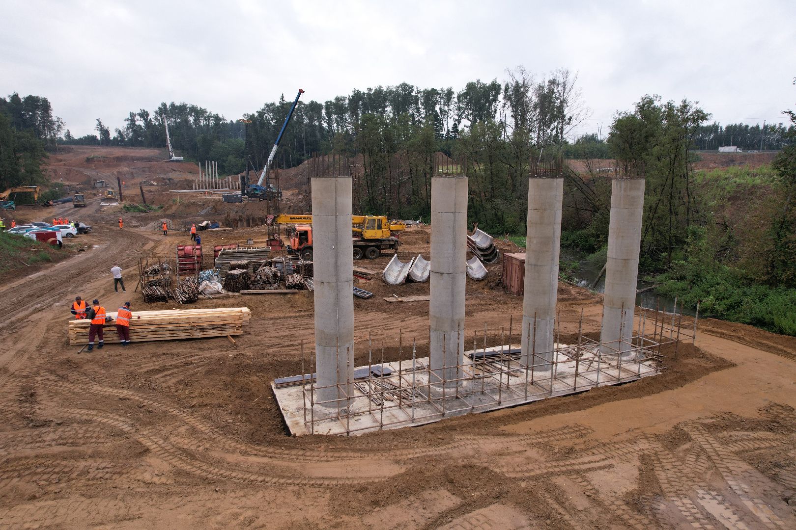 видео с коптера, дорога, истра, развязка,