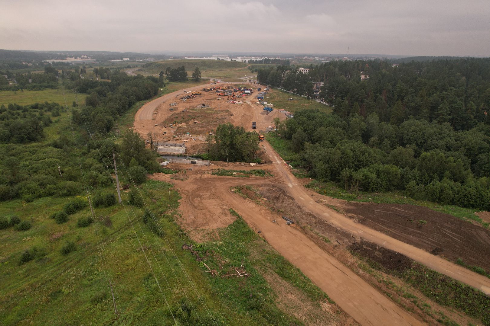 видео с коптера, дорога, истра, развязка,