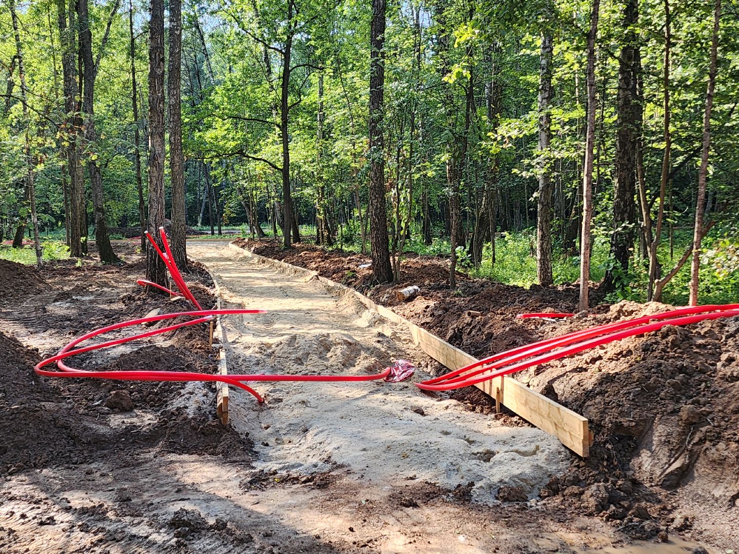 Чехов, микрорайон Губернский, строительство, лесопарк, лесопарковая зона отдыха, благоустройство, программа Парки в лесу, губернатор Московской области Андрей Воробьев, глава администрации го Чехов Михаил Собакин,