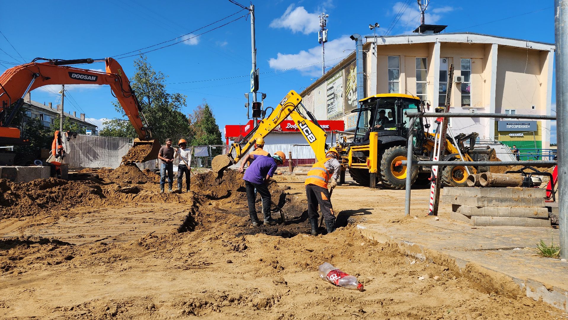 кашира, муп теплосеть, реконструкция трубопровода, теплоснабжение, горячая вода, земляные работы, обратная засыпка, ремонт,