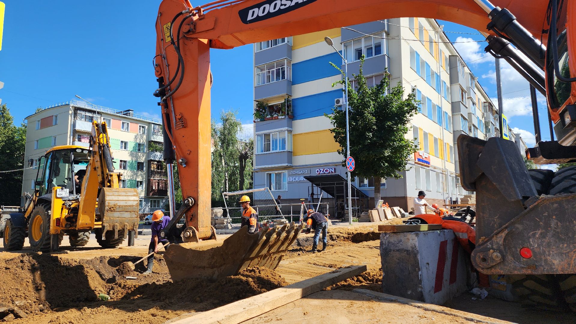 кашира, муп теплосеть, реконструкция трубопровода, теплоснабжение, горячая вода, земляные работы, обратная засыпка, ремонт,