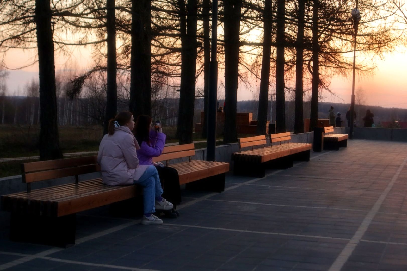 Пущино, благоустройство, закат