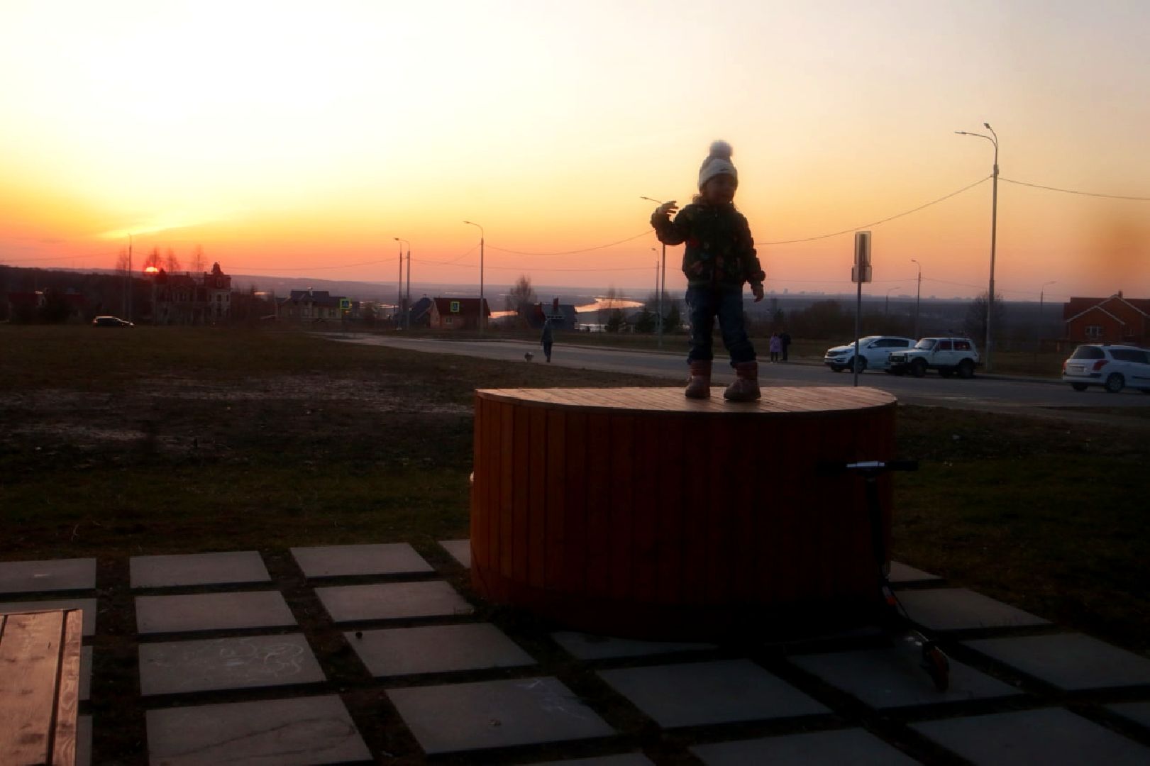 Пущино, благоустройство, закат