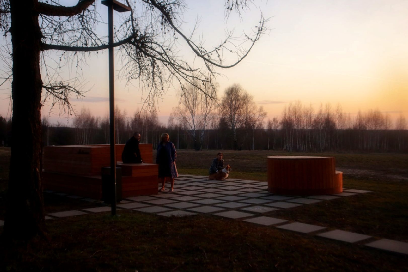 Пущино, благоустройство, закат