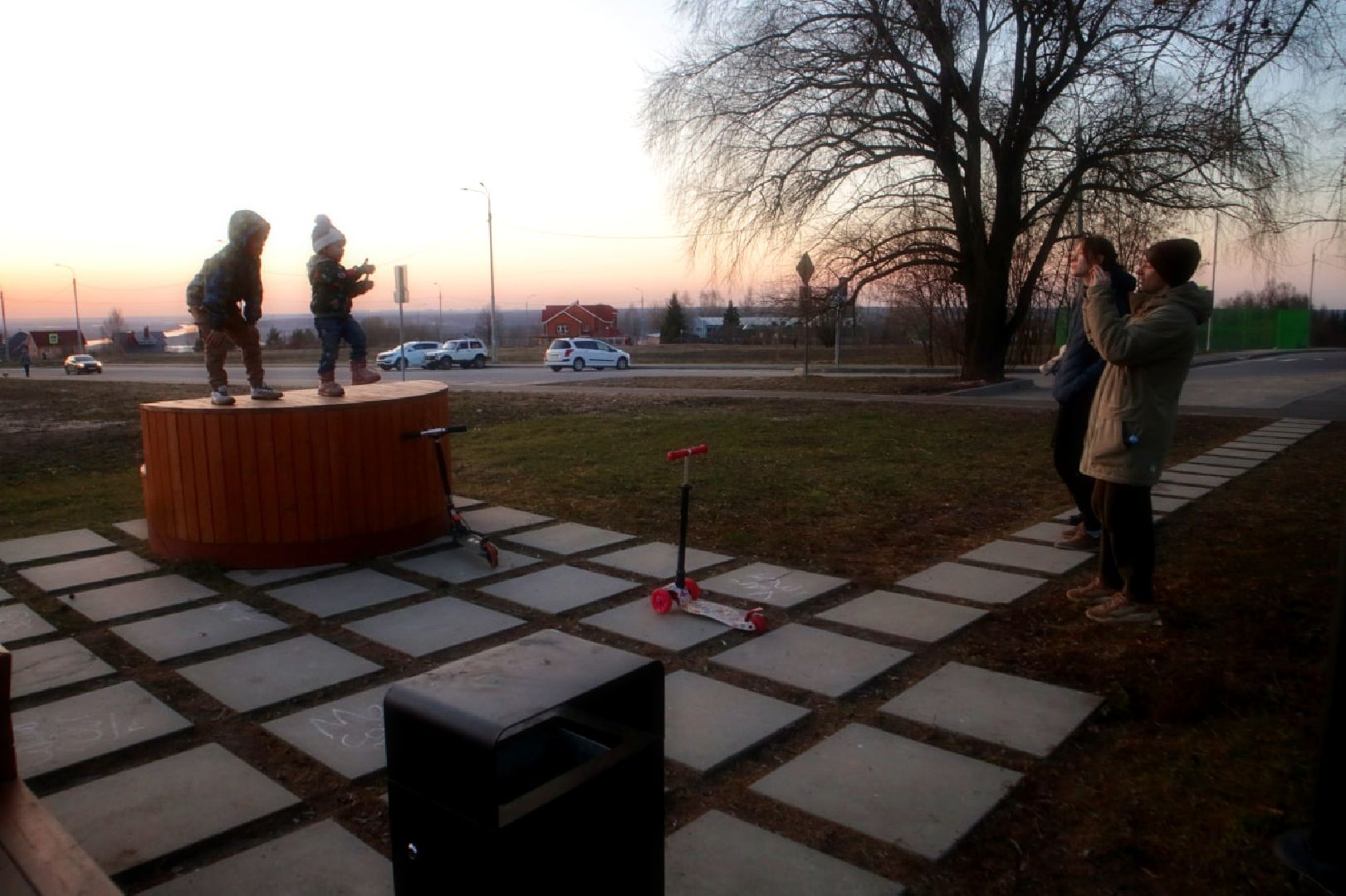 Пущино, благоустройство, закат