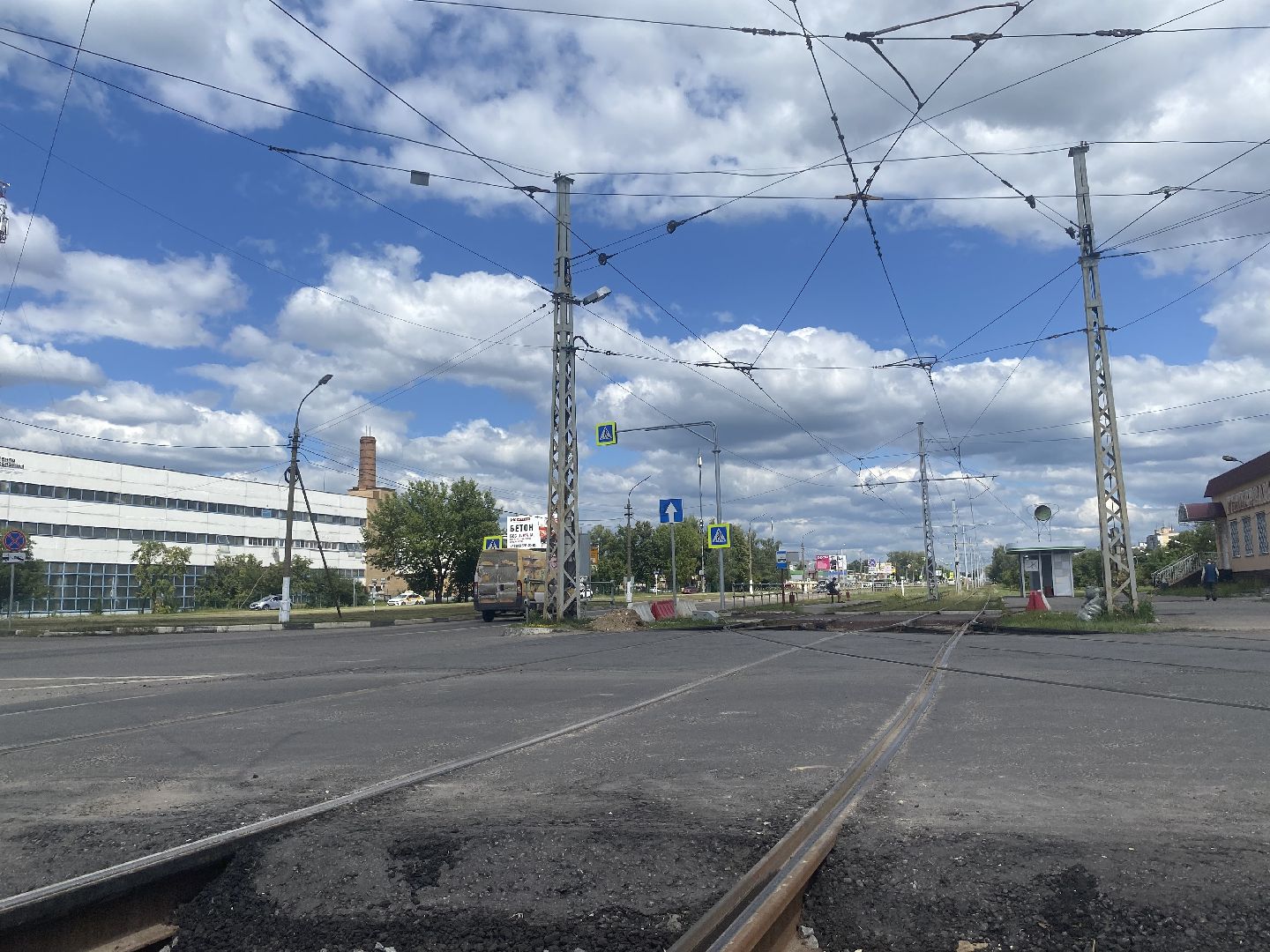 Коломна, коломенский трамвай, ремонт переезда,