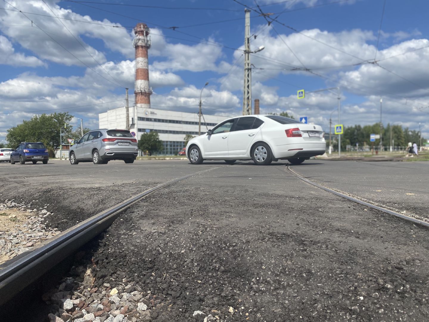 Коломна, коломенский трамвай, ремонт переезда,